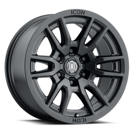 ICON VEHICLE DYNAMICS ICON ALLOYS VECTOR 6 SAT BLK - 17 X 8.5 / 6 X 5.5 / 0MM / 4.75'" BS 2417858347SB